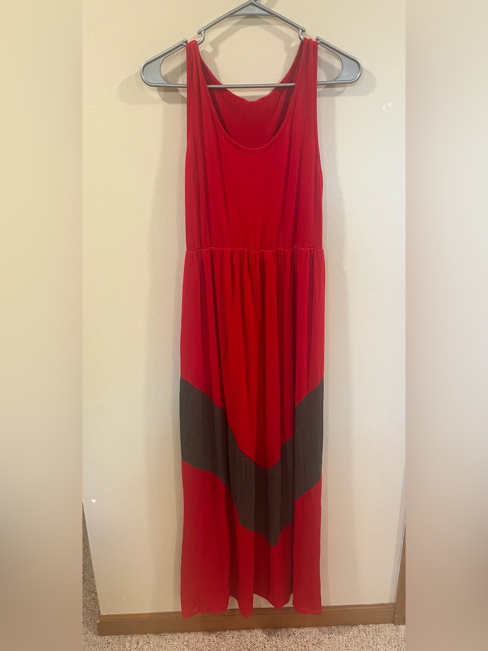 PinkBlush Maternity Chevron Colorblock Sleeveless Maxi Dress - Small